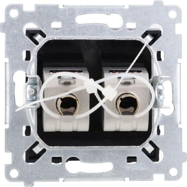 Kontakt-Simon Simon 54 Gniazdo komputerowe podwójne RJ45 kategoria 6 ekranowane z przesłoną przeciwkurzową (moduł) czarny mat D62E.01/49 9643912 5902787871451