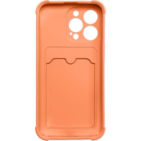 Hurtel Card Armor Case etui pokrowiec do iPhone 13 mini portfel na kartę silikonowe pancerne etui Air Bag pomarańczowy 9652003 9145576234402