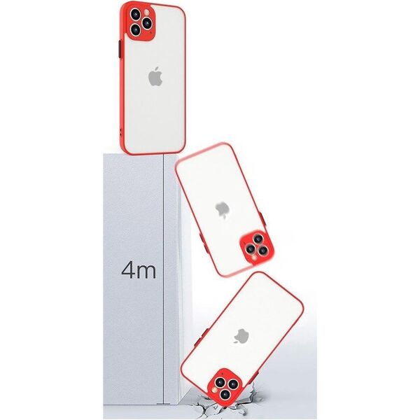 Hurtel Milky Case silikonowe elastyczne półprzezroczyste etui do Samsung Galaxy S21 Ultra 5G czerwony 9652083 9145576222577
