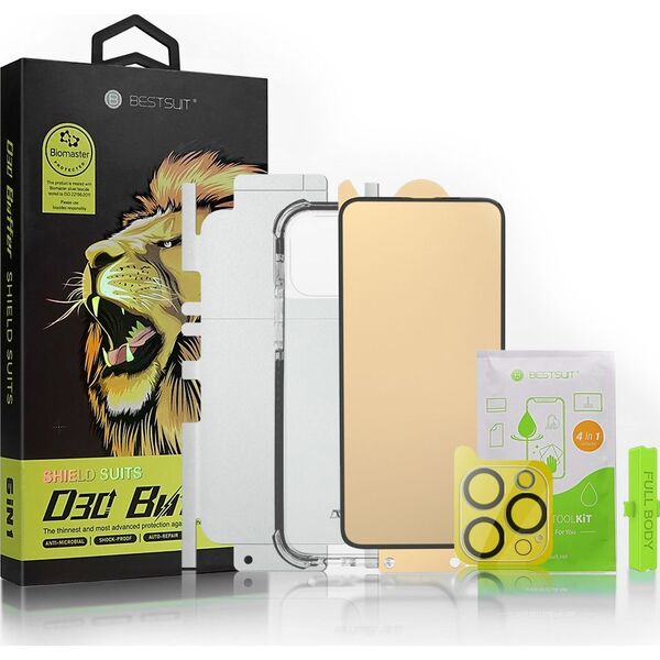 Bestsuit Bestsuit 6w1 zestaw do iPhone 13 etui / szkło hartowane flexi / folia na tył / szkło na aparat / ściereczki / aplikator (D30 Buffer) 9652345 9145576225349