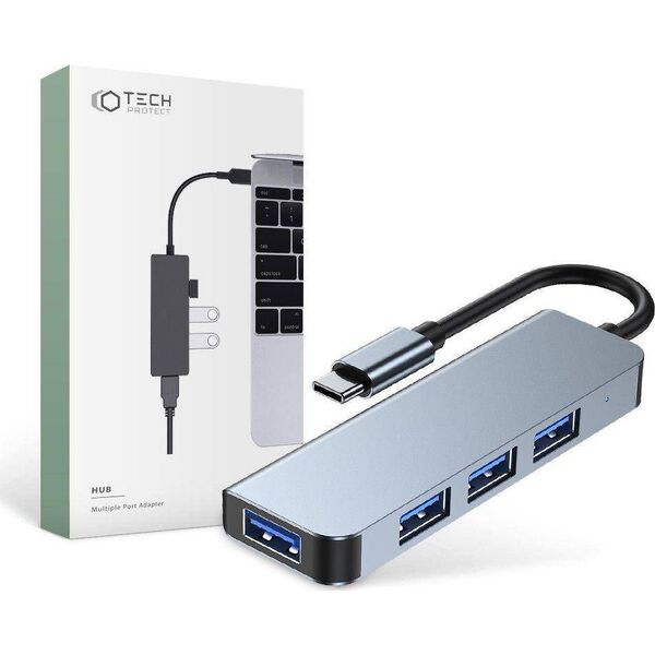 HUB USB Tech-Protect V1-HUB 1x USB-C  + 2x USB-A 3.0 (9589046919367) 9659571 9589046919367