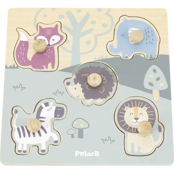 Viga Toys VIGA PolarB Drewniane Puzzle Zwierzęta z Pinezkami 9662182 6971608440687