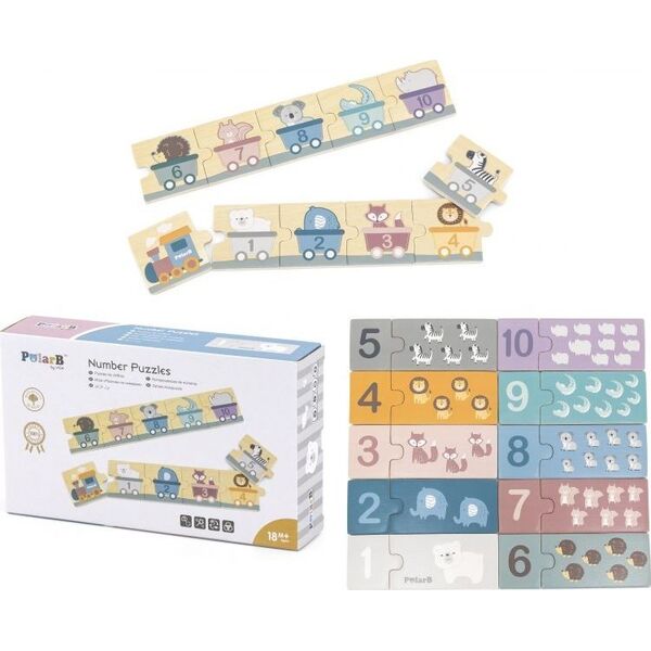 Viga Toys VIGA PolarB Drewniane Puzzle Numeryczne 9662184 6971608440717