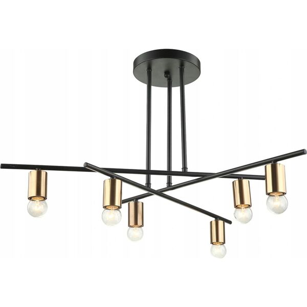 Lampa wisząca Italux Lampa sufitowa nowoczesna industrialna NORMANI MDM3658/6 BK+BRO 6xE27 Italux 9664574 5900644435983