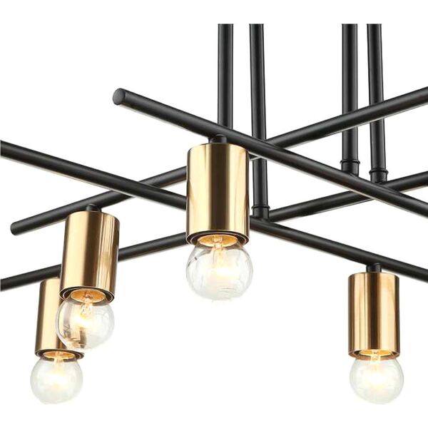 Lampa wisząca Italux Lampa sufitowa nowoczesna industrialna NORMANI MDM3658/6 BK+BRO 6xE27 Italux 9664574 5900644435983