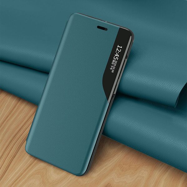 Hurtel Eco Leather View Case elegancki futerał etui z klapką i funkcją podstawki iPhone 13 Pro Max fioletowy 9676254 9145576231098