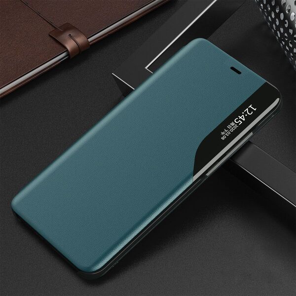 Hurtel Eco Leather View Case elegancki futerał etui z klapką i funkcją podstawki iPhone 13 Pro zielony 9676263 9145576231135