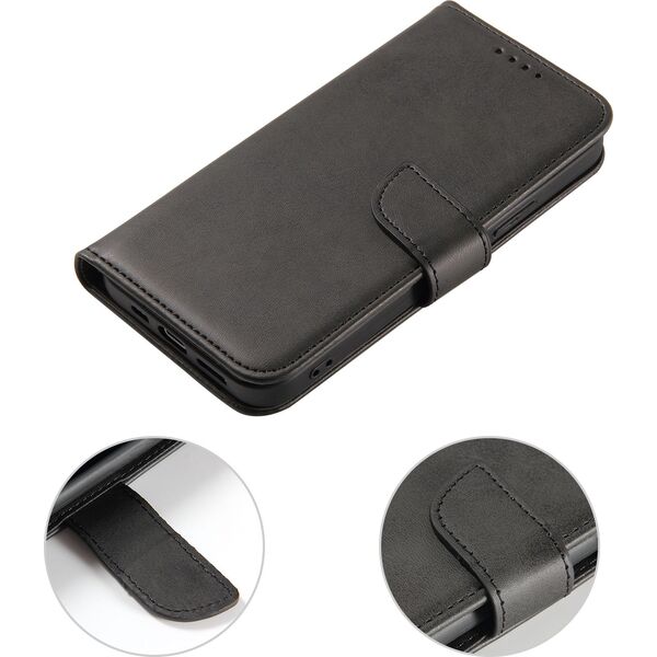 Hurtel Magnet Case elegancki futerał etui pokrowiec z klapką i funkcją podstawki iPhone 13 Pro Max czarny 9676313 9145576230619