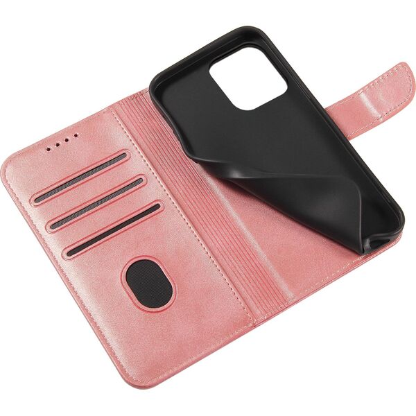 Hurtel Magnet Case elegancki futerał etui pokrowiec z klapką i funkcją podstawki iPhone 13 Pro Max różowy 9676315 9145576230633