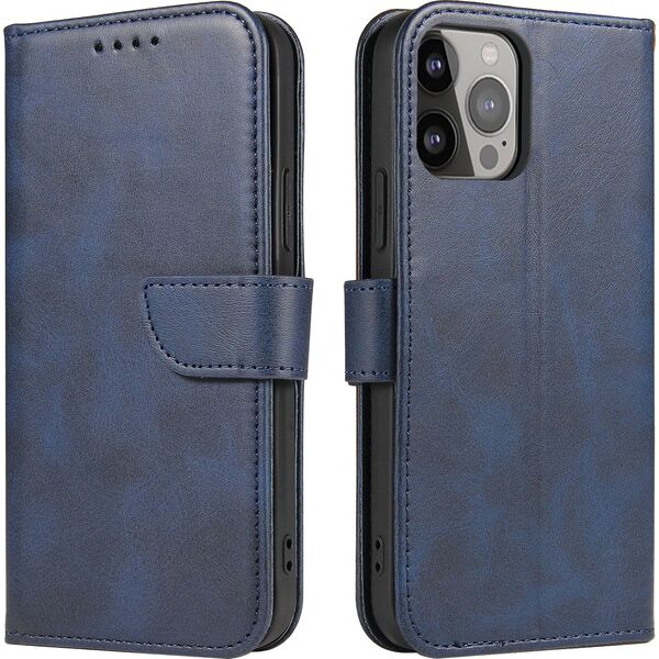 Hurtel Magnet Case elegancki futerał etui pokrowiec z klapką i funkcją podstawki iPhone 13 Pro niebieski 9676317 9145576230657