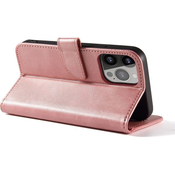 Hurtel Magnet Case elegancki futerał etui pokrowiec z klapką i funkcją podstawki iPhone 13 Pro różowy 9676318 9145576230664