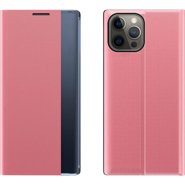 Hurtel Sleep Case pokrowiec etui z klapką typu Smart Cover iPhone 13 Pro różowy 9676333 9145576230954