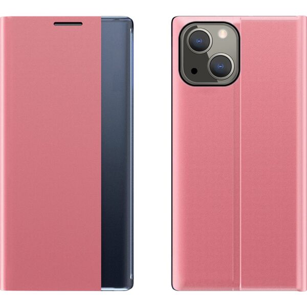Hurtel Sleep Case pokrowiec etui z klapką typu Smart Cover iPhone 13 mini różowy 9676337 9145576231012