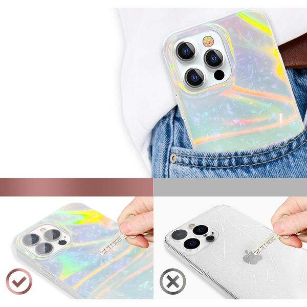 Kingxbar Kingxbar Shell Series luksusowe eleganckie etui na iPhone 13 Pro perłowy-miętowy 9691891 6959003552860