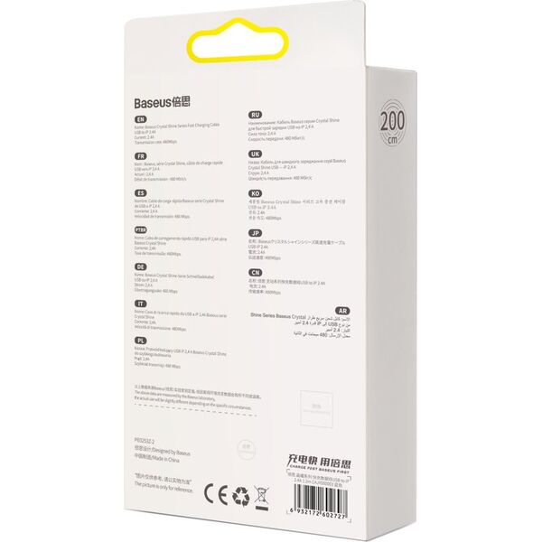 Kabel USB Baseus USB-A - Lightning 2 m Niebieski (BSU3025BLU) 9699845 6932172602727