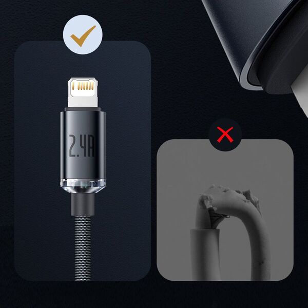 Kabel USB Baseus USB-A - Lightning 1.2 m Niebieski (BSU3027BLU) 9699846 6932172602697