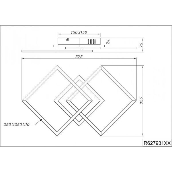 Lampa sufitowa Trio RL lampa sufitowa Venida led 57 x 7 cm stal srebrna 9731397 4017807445084