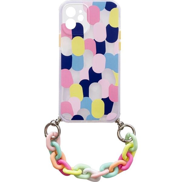 Hurtel Color Chain Case żelowe elastyczne etui z łańcuchem łańcuszkiem zawieszką do iPhone 13 Pro wielokolorowy (1) 9736573 9145576224724