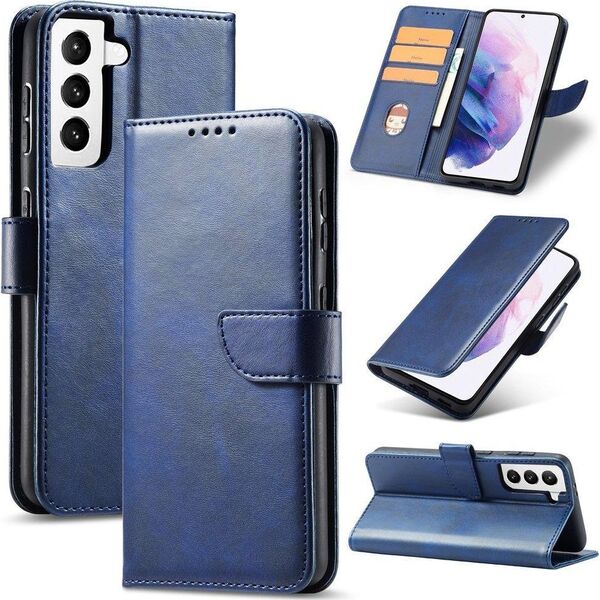 Hurtel Magnet Case elegancki futerał etui pokrowiec z klapką i funkcją podstawki Samsung Galaxy S22+ (S22 Plus) niebieski 9738613 9145576241899