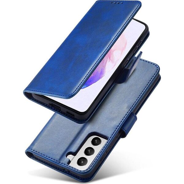Hurtel Magnet Case elegancki futerał etui pokrowiec z klapką i funkcją podstawki Samsung Galaxy S22+ (S22 Plus) niebieski 9738613 9145576241899