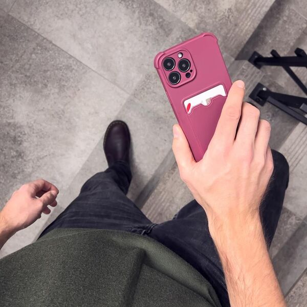 Hurtel Card Armor Case etui pokrowiec do iPhone XS Max portfel na kartę silikonowe pancerne etui Air Bag różowy 9738666 9145576234914