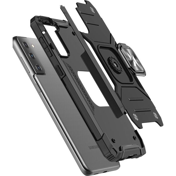 Wozinsky Wozinsky Ring Armor pancerne hybrydowe etui pokrowiec + magnetyczny uchwyt Samsung Galaxy S22+ (S22 Plus) czarny 9738778 9145576239773