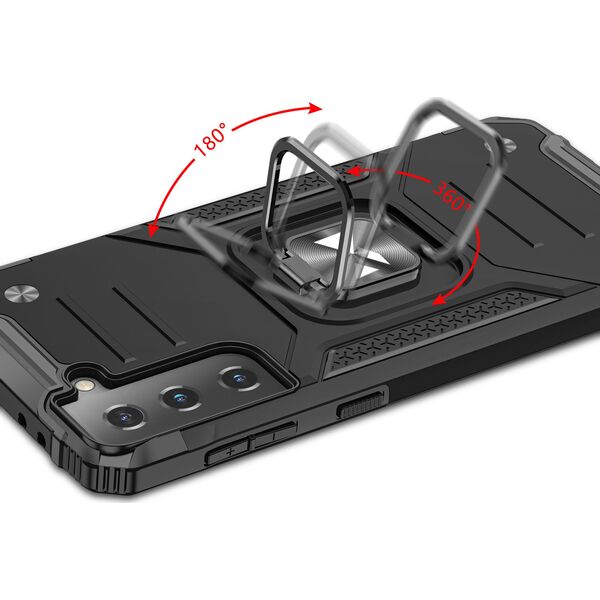 Wozinsky Wozinsky Ring Armor pancerne hybrydowe etui pokrowiec + magnetyczny uchwyt Samsung Galaxy S22+ (S22 Plus) srebrny 9738779 9145576239735