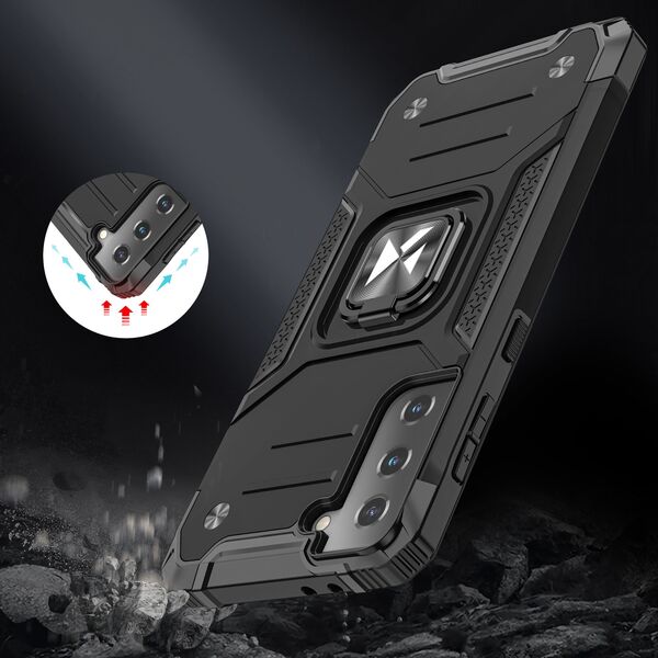 Wozinsky Wozinsky Ring Armor pancerne hybrydowe etui pokrowiec + magnetyczny uchwyt Samsung Galaxy S22+ (S22 Plus) niebieski 9738784 9145576239766