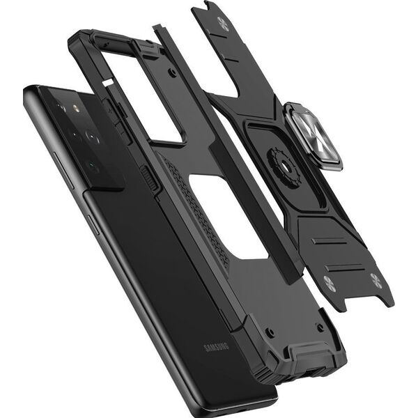 Wozinsky Wozinsky Ring Armor pancerne hybrydowe etui pokrowiec + magnetyczny uchwyt Samsung Galaxy S22 Ultra niebieski 9738785 9145576239810