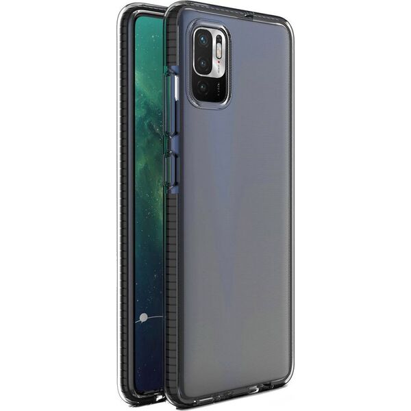 Hurtel Spring Case pokrowiec żelowe etui z kolorową ramką do Xiaomi Redmi Note 10 5G / Poco M3 Pro czarny 9738879 9145576232507
