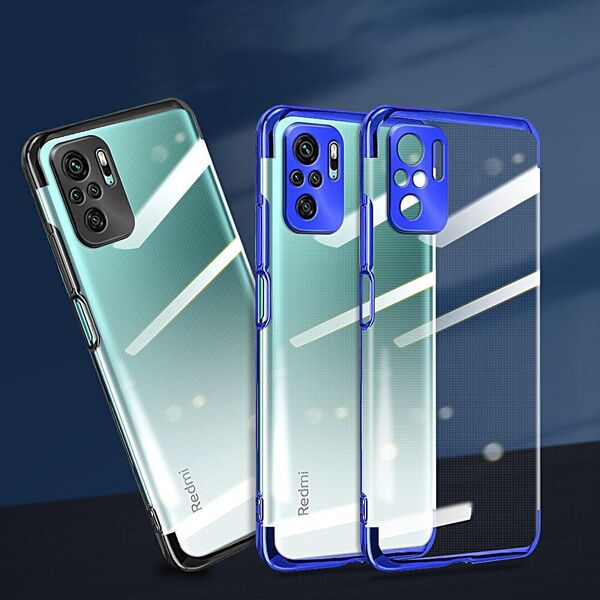Hurtel Clear Color case żelowy pokrowiec etui z metaliczną ramką Xiaomi Redmi Note 10 5G / Poco M3 Pro niebieski 9791520 9145576232385