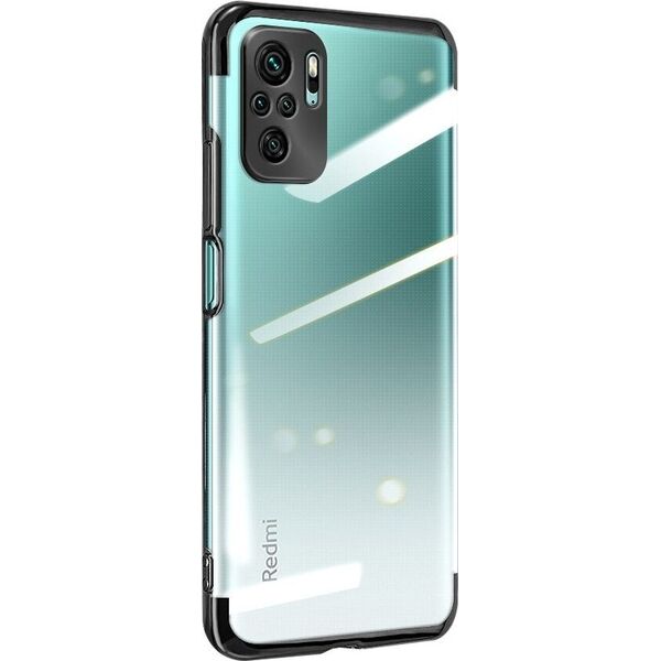 Hurtel Clear Color case żelowy pokrowiec etui z metaliczną ramką Xiaomi Redmi Note 10 5G / Poco M3 Pro czarny 9791521 9145576232378