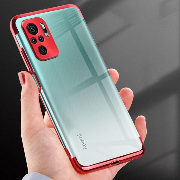 Hurtel Clear Color case żelowy pokrowiec etui z metaliczną ramką Xiaomi Redmi Note 10 5G / Poco M3 Pro czarny 9791521 9145576232378