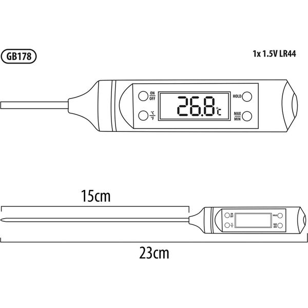 GreenBlue Termometr/sonda do żywności Greenblue GB178 9810042 5902211122081