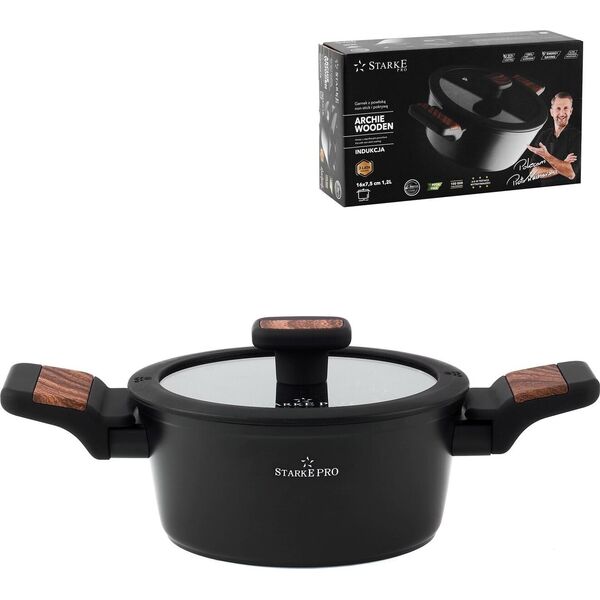 Starke pro Garnek z pokrywką Starke Pro Archie Wooden 1,2 l 9864137 5903313428545