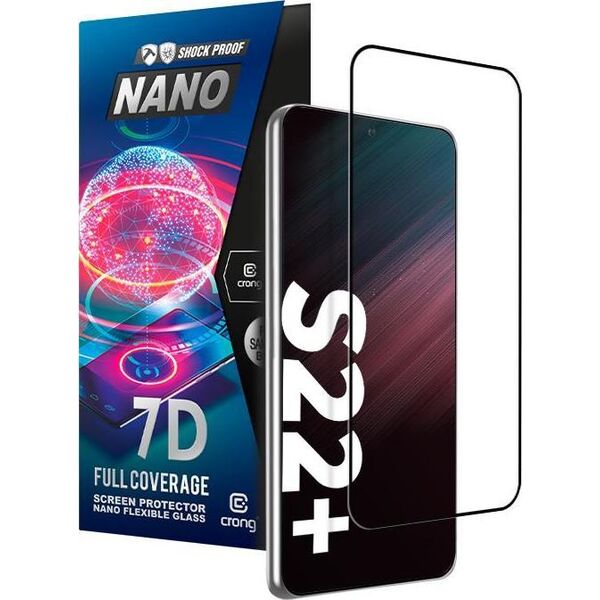 Crong Crong 7D Nano Flexible Glass Szkło hybrydowe 9H na ekran Samsung Galaxy S22+ PLUS 9894689 5904310701228
