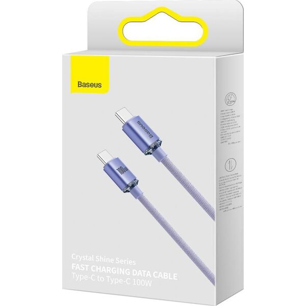Kabel USB Baseus USB-C - USB-C 1.2 m Fioletowy (baseus_20220224134231) 9900307 6932172602888