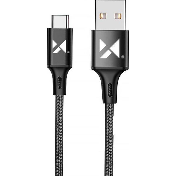 Kabel USB Wozinsky USB-A - USB-C 2 m Czarny (5907769301179) 9900382 5907769301179