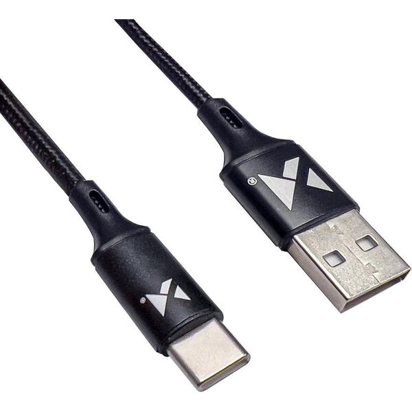 Kabel USB Wozinsky USB-A - USB-C 2 m Czarny (5907769301179) 9900382 5907769301179
