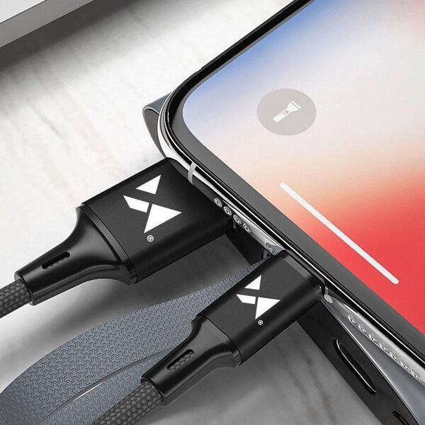 Kabel USB Wozinsky USB-A - USB-C 2 m Czarny (5907769301179) 9900382 5907769301179