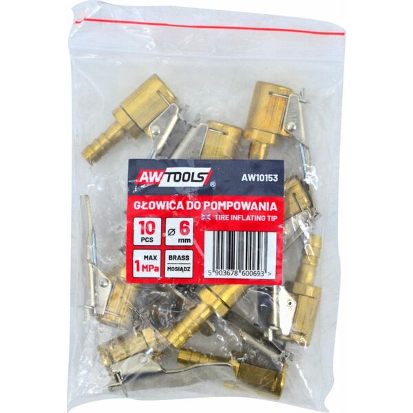 AWTools Głowica do pompki 8mm / MOSIĄDZ 10 SZT. AW10154 9900504 5903678600709