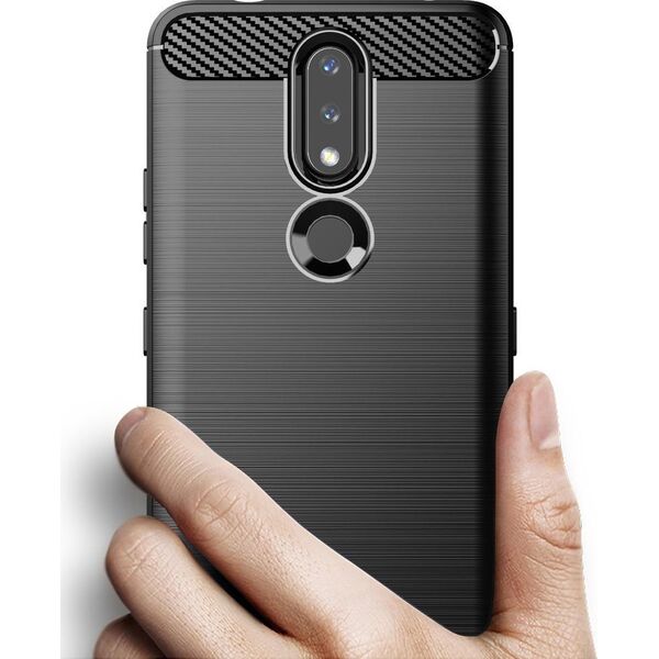 Hurtel Carbon Case elastyczne etui pokrowiec Nokia 2.4 czarny 9902432 9145576232170