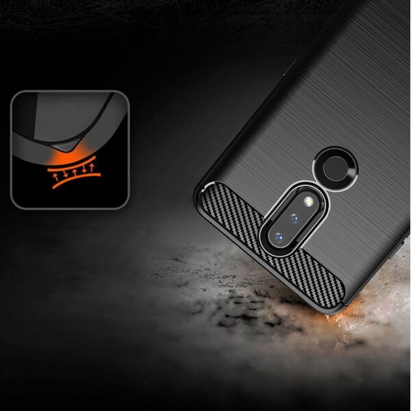 Hurtel Carbon Case elastyczne etui pokrowiec Nokia 2.4 czarny 9902432 9145576232170