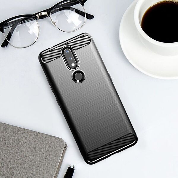Hurtel Carbon Case elastyczne etui pokrowiec Nokia 2.4 czarny 9902432 9145576232170