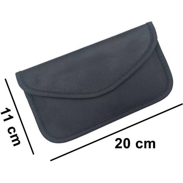 Hurtel Etui antykradzieżowe na klucze samochodowe telefon blokujące fale radiowe Faraday Box klatka Faradaya 20 cm x 11 cm czarny 9902701 9111201906839