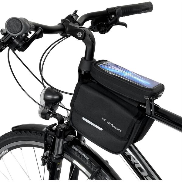 Wozinsky Torba rowerowa na ramę sakwa na rower wodoodporne etui na telefon 1,5l czarny (WBB26BK) 9902722 5907769301452