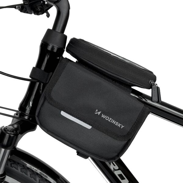 Wozinsky Torba rowerowa na ramę sakwa na rower wodoodporne etui na telefon 1,5l czarny (WBB26BK) 9902722 5907769301452