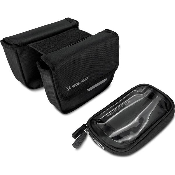 Wozinsky Torba rowerowa na ramę sakwa na rower wodoodporne etui na telefon 1,5l czarny (WBB26BK) 9902722 5907769301452