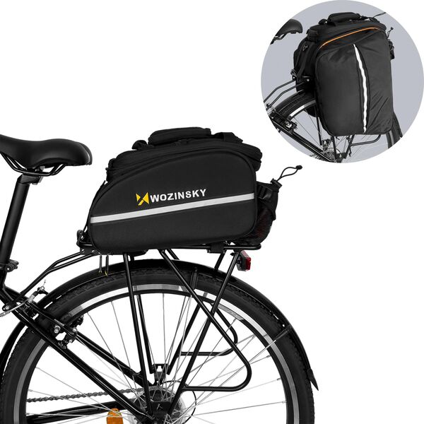 Wozinsky Wozinsky pojemna torba rowerowa na bagażnik 35L (pokrowiec przeciwdeszczowy w zestawie) czarny (WBB19BK) 9903396 5907769300615