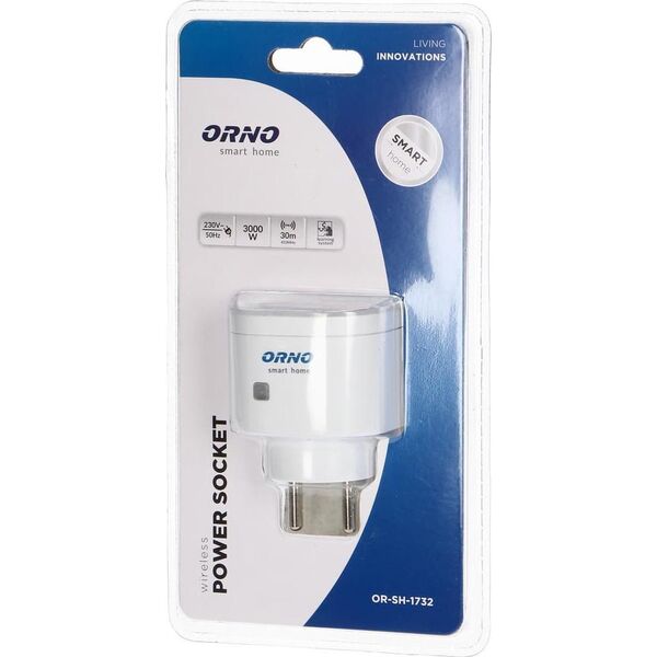 Orno ORNO SMART HOME GNIAZDO SIECIOWE WEWNĘTRZNE Z ODBIORNIKIEM RADIOWYM OR-SH-1732 9919828 5908254810596